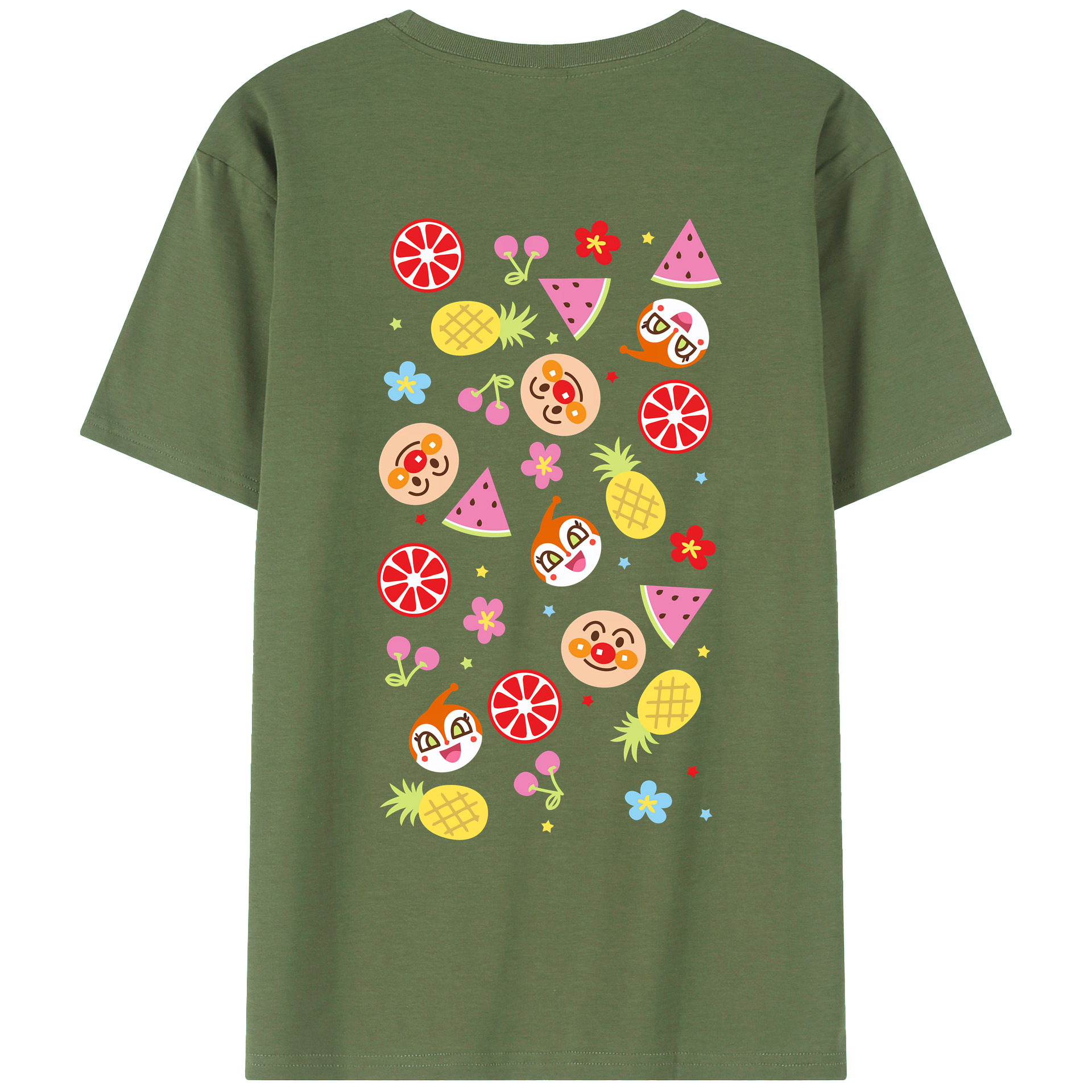 （画像用） アンパンマン Anpanman 綿100％ メンズ半袖Tシャツ（バックプリント） 通気性